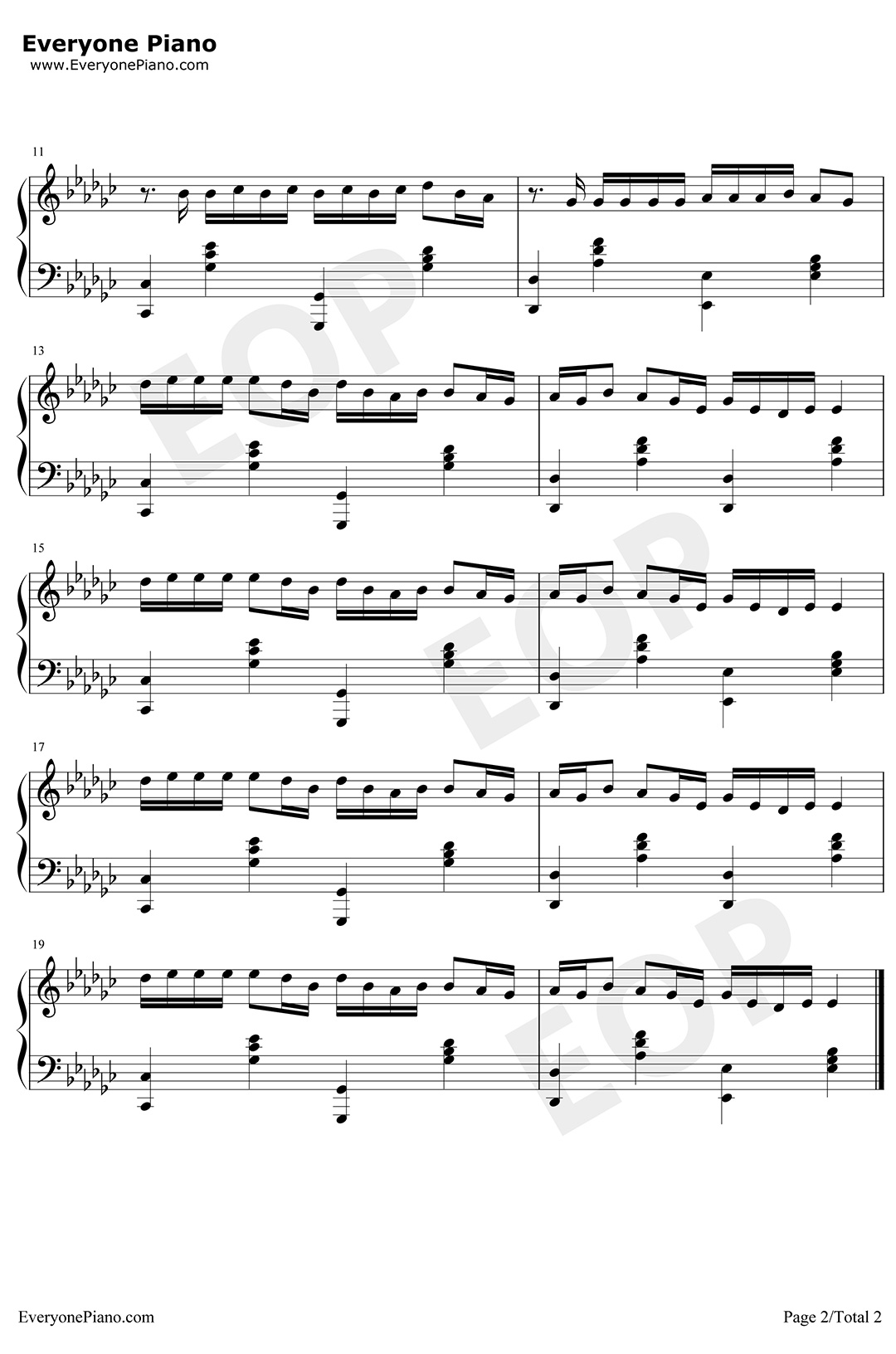 抖音熱曲《心如止水》鋼琴譜|五線譜表-Ice Paper演唱