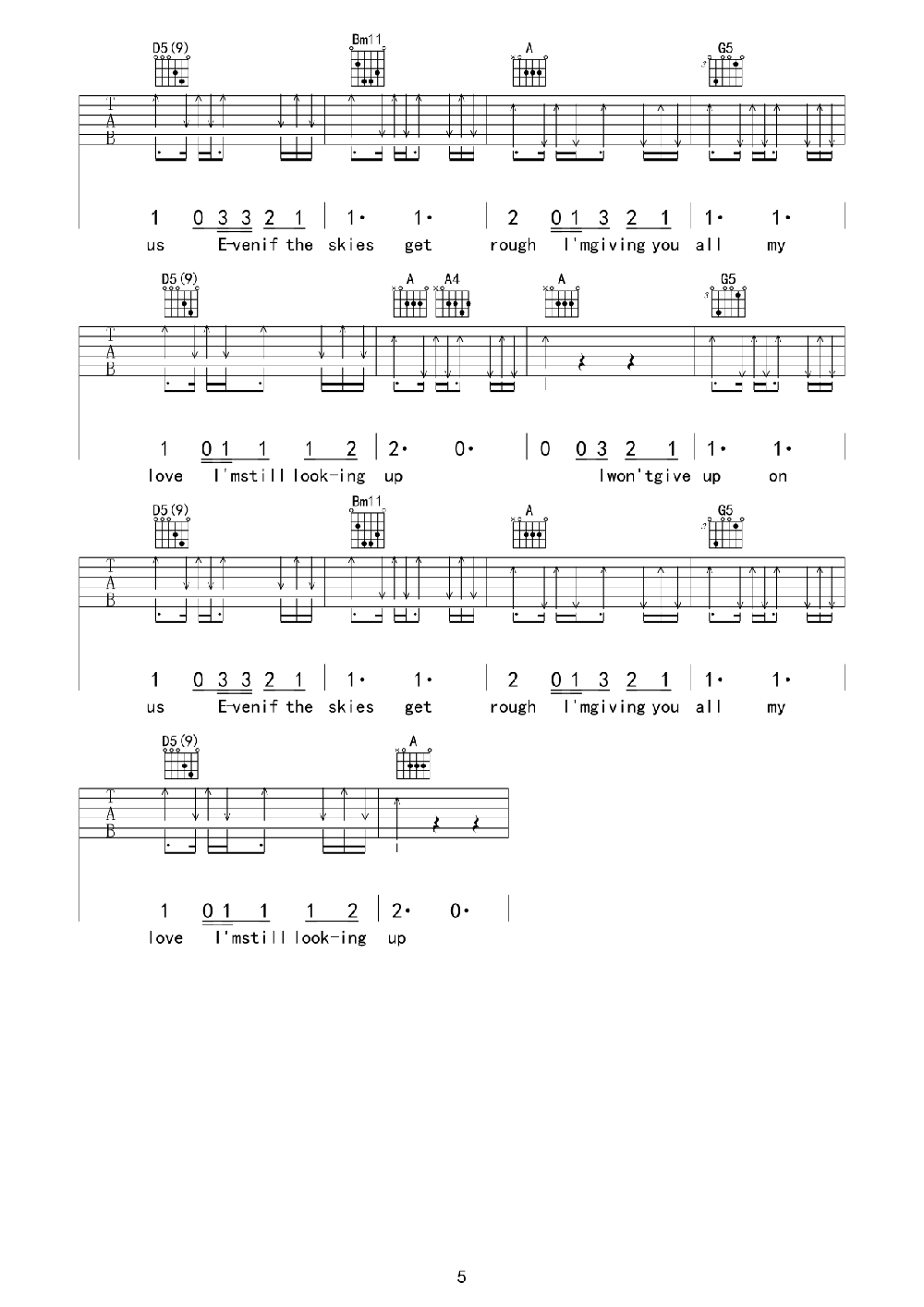 《I Won't Give Up》我不會(huì)放棄吉他譜六線譜-Jason Mraz