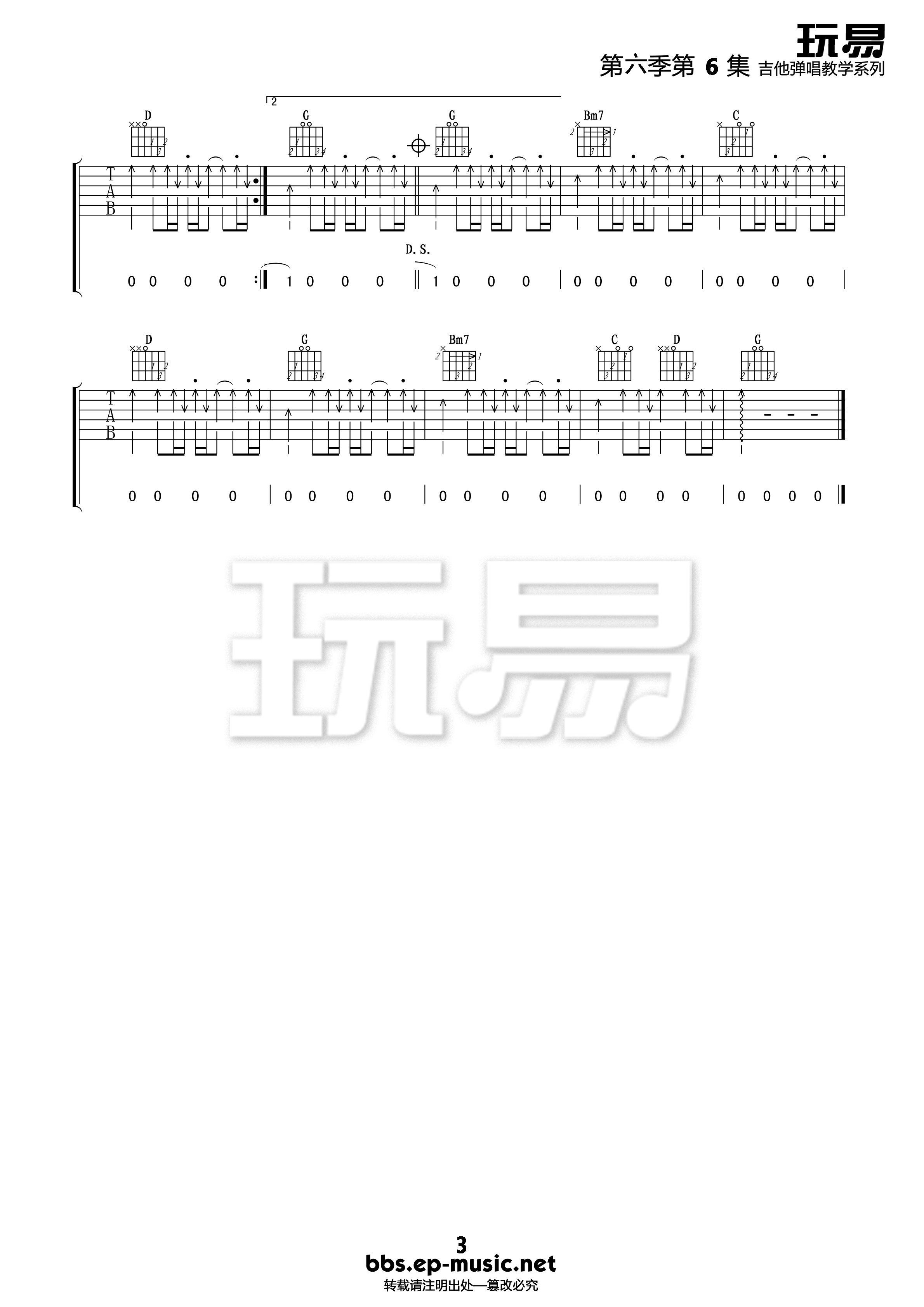 《寂寞難耐》吉他譜六線譜F調(diào)_李宗盛