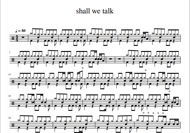 陳奕迅-Shall We Talk (Tre Lune MMXIX)架子鼓譜
