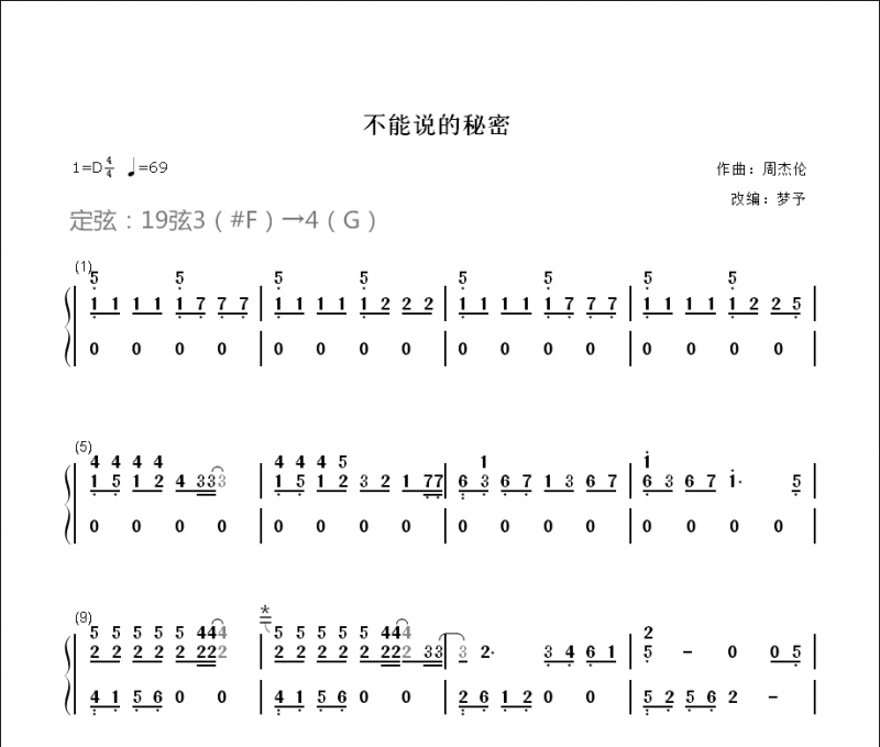 【梦予古筝】纯筝翻奏《不能说的秘密》古筝谱演奏