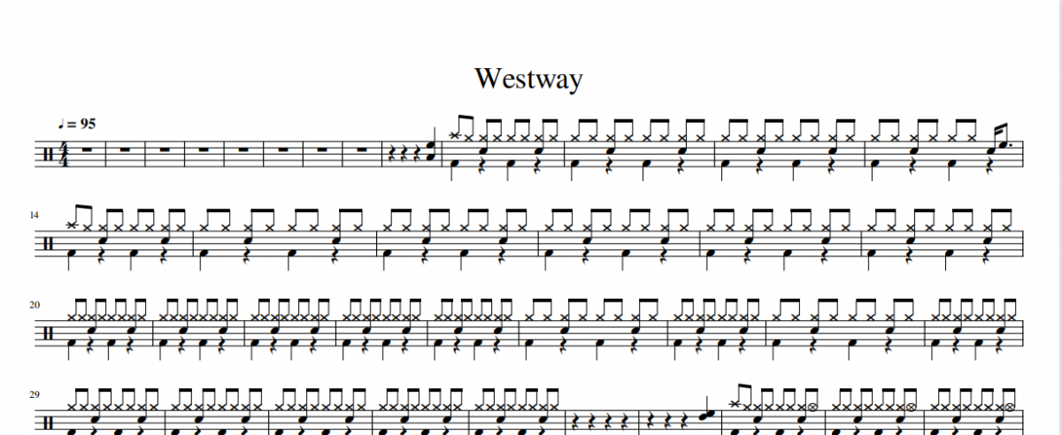 Westway鼓譜 SKY樂隊(duì)-Westway架子鼓譜