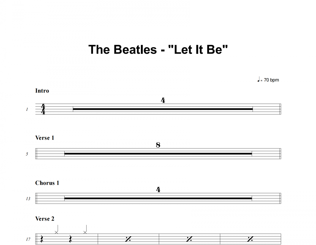 The Beatles-LET IT BE架子鼓譜爵士鼓曲譜