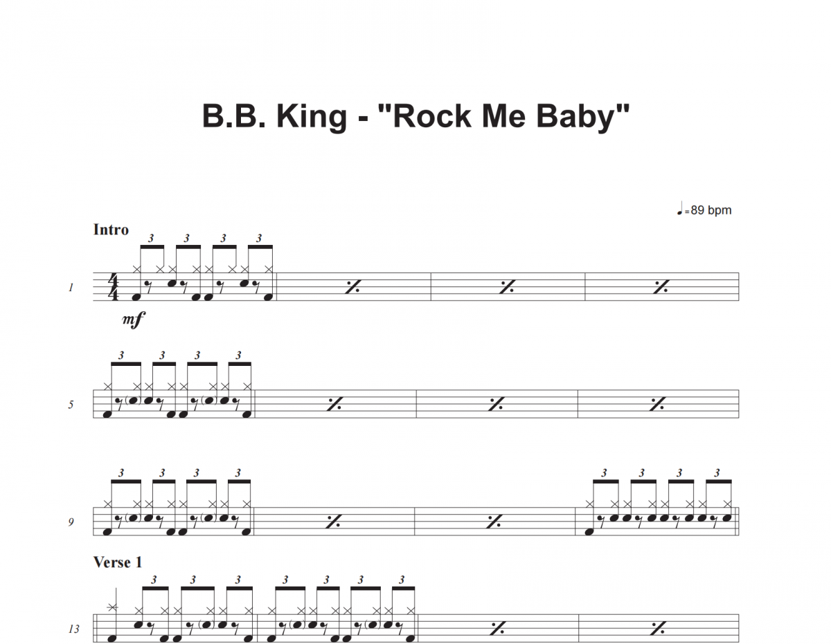 Nelson Alexander、B.B. King、Mar-Rock Me Baby架子鼓譜爵士鼓曲譜