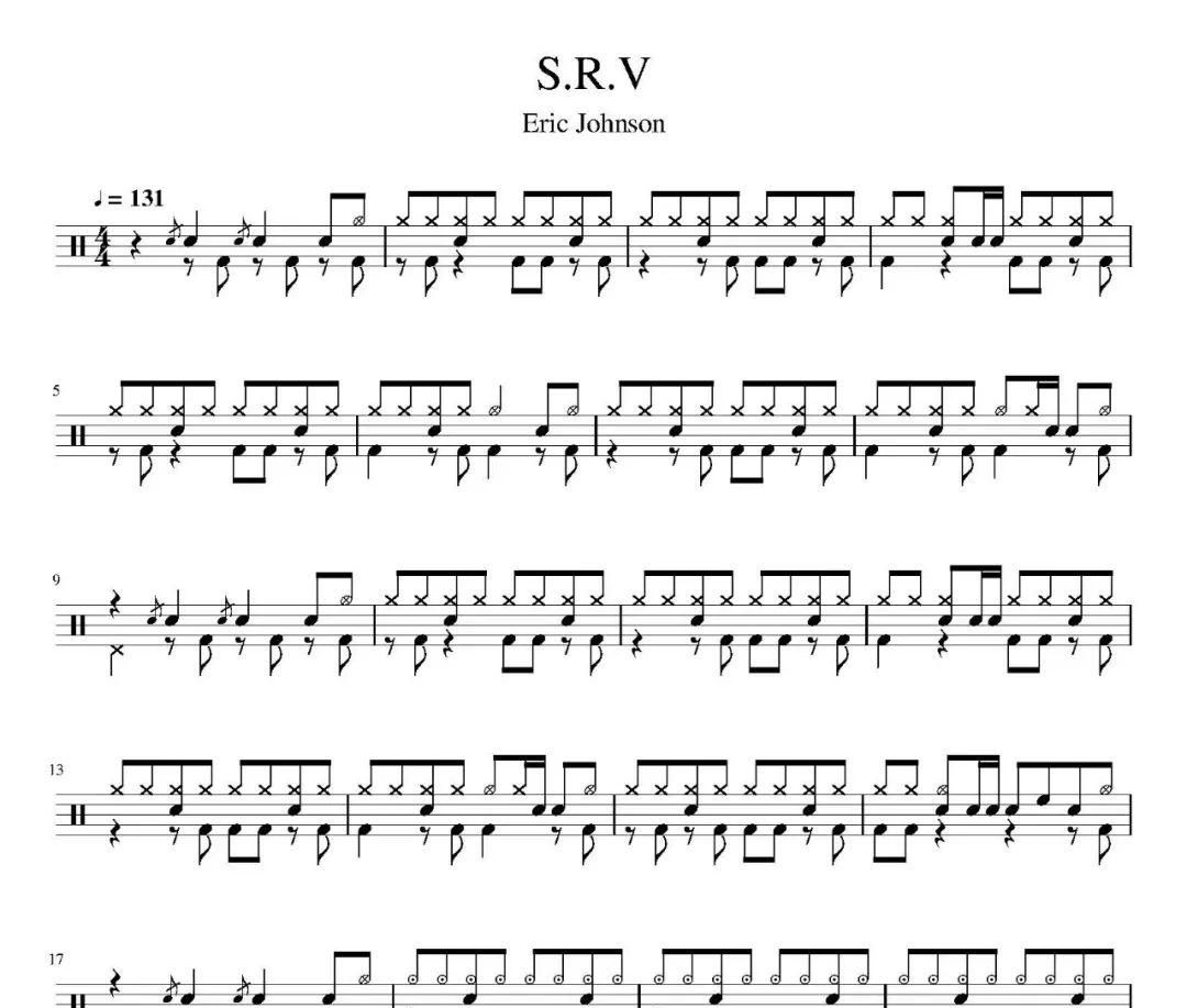 Eric Johnson-S.R.V.架子鼓譜爵士鼓曲譜