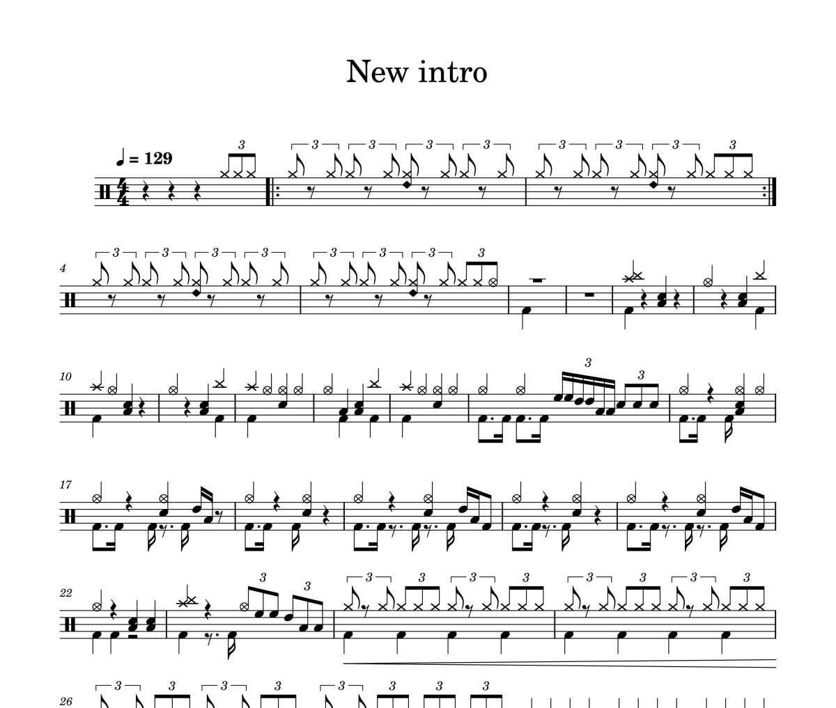 草東沒有派對-New intro架子鼓譜爵士鼓曲譜
