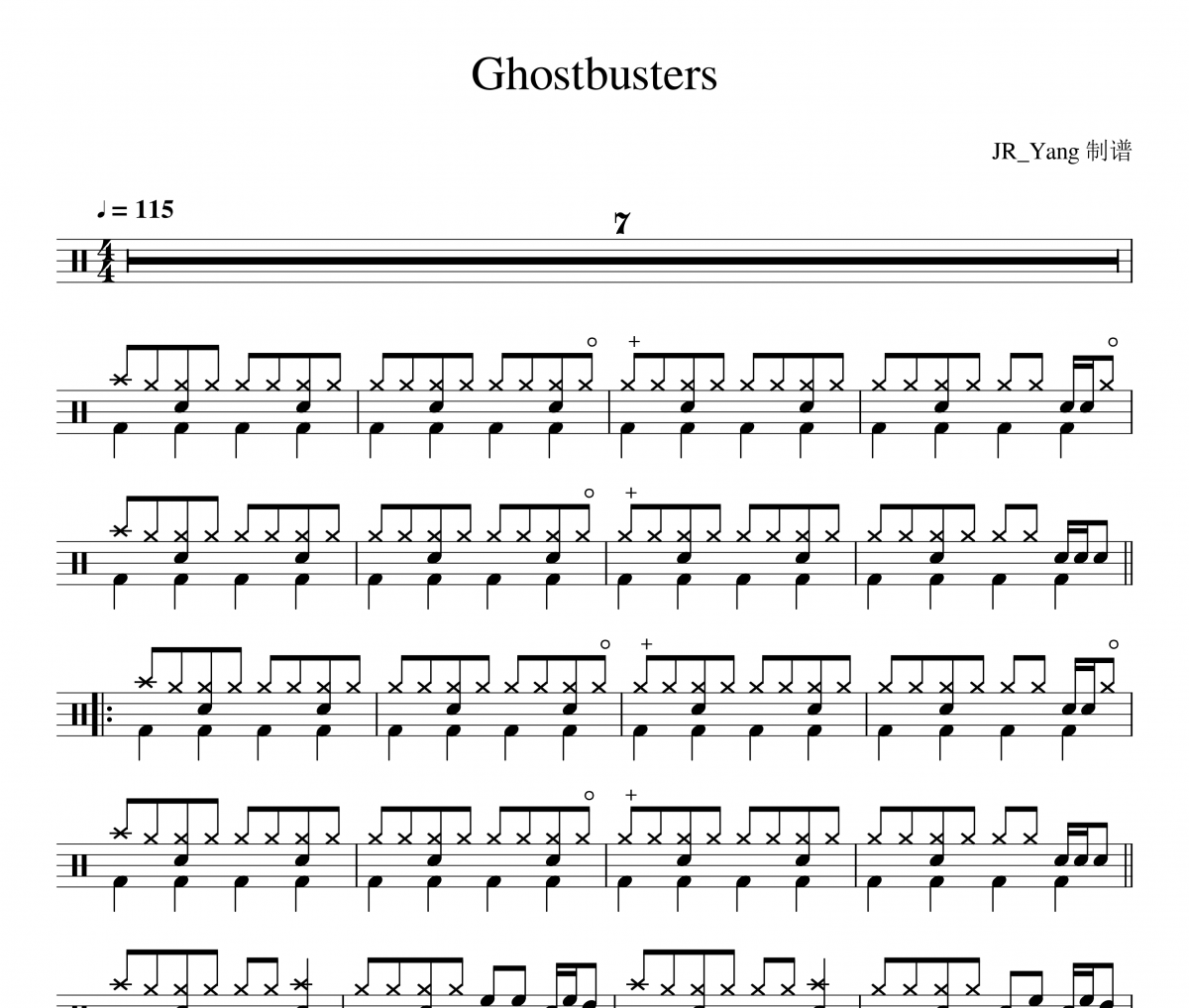Ghostbusters鼓譜 Walk The Moon《Ghostbusters》架子鼓|爵士鼓|鼓譜