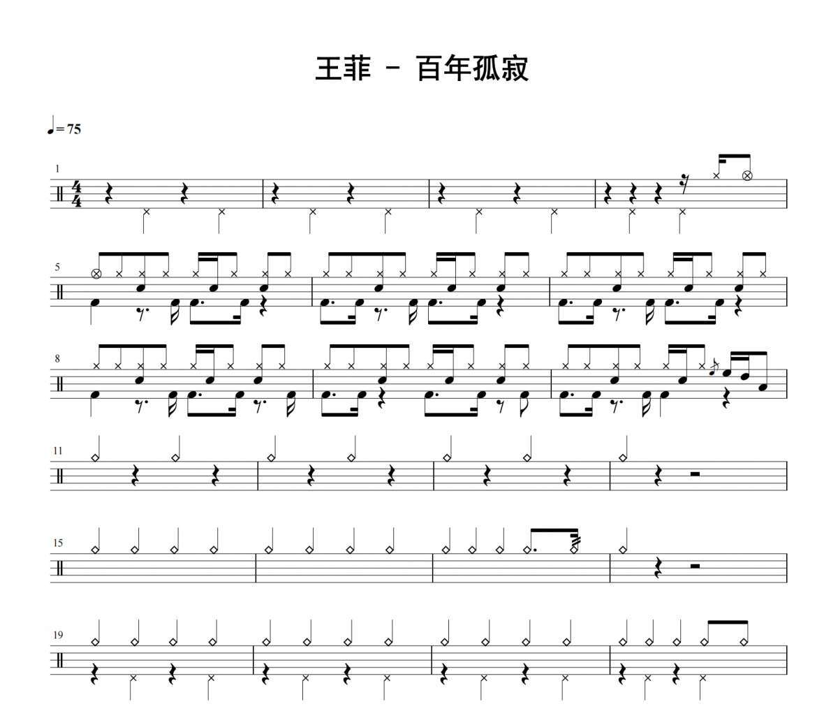 王菲《百年孤寂》架子鼓|爵士鼓|鼓譜 積極處世發(fā)布