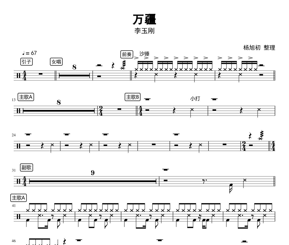 李玉剛-萬疆爵士鼓鼓譜