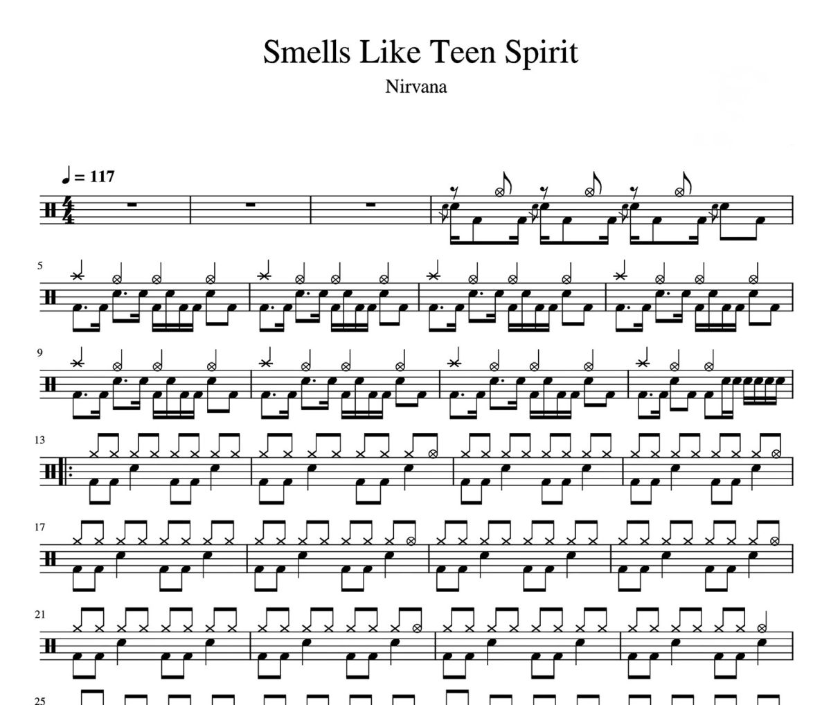 Smells Like Teen Spir鼓谱 Nirvana-Smells Like Teen Spir架子鼓|爵士鼓