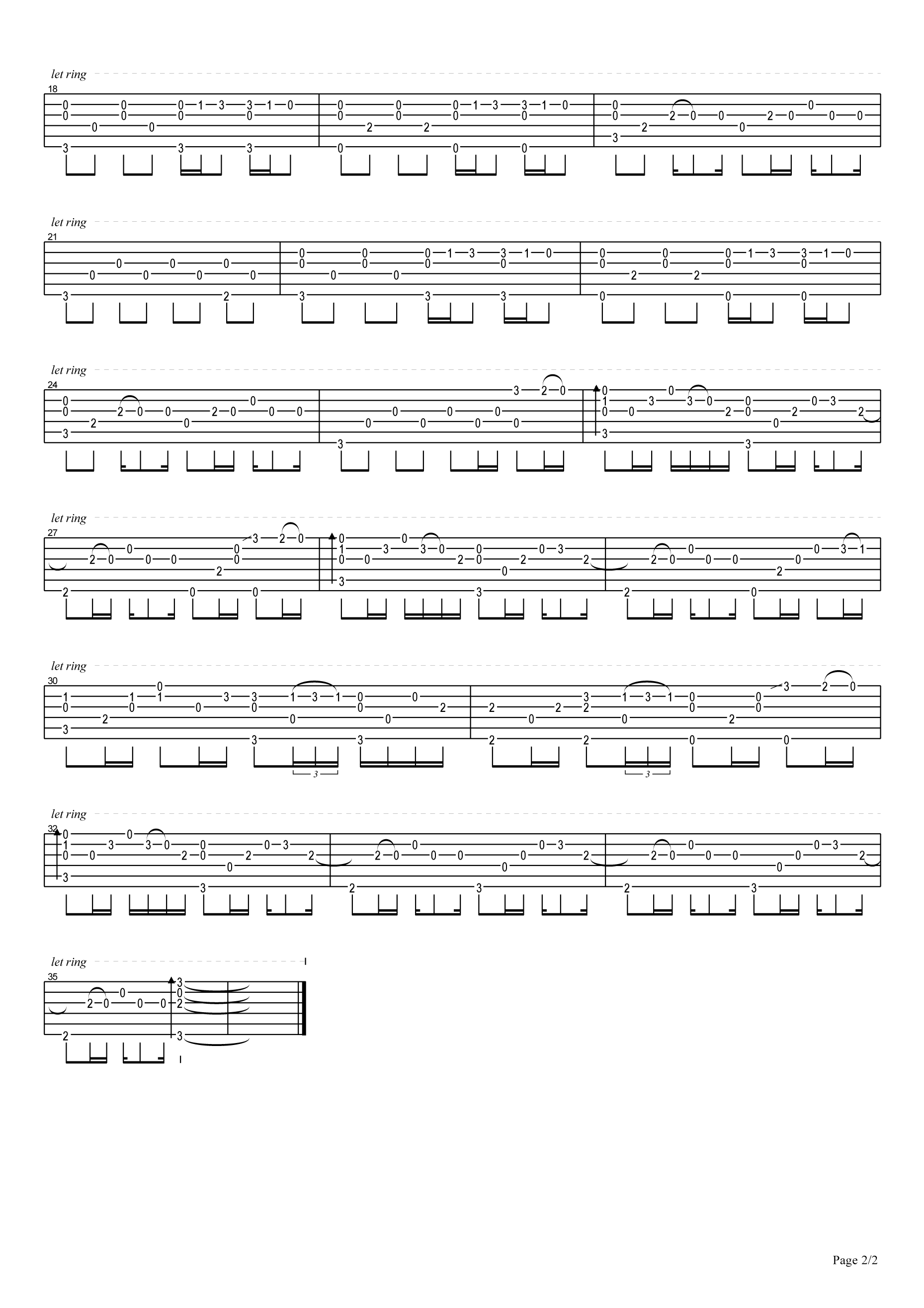 一百万个可能吉他谱指弹独奏曲 Christine Welch