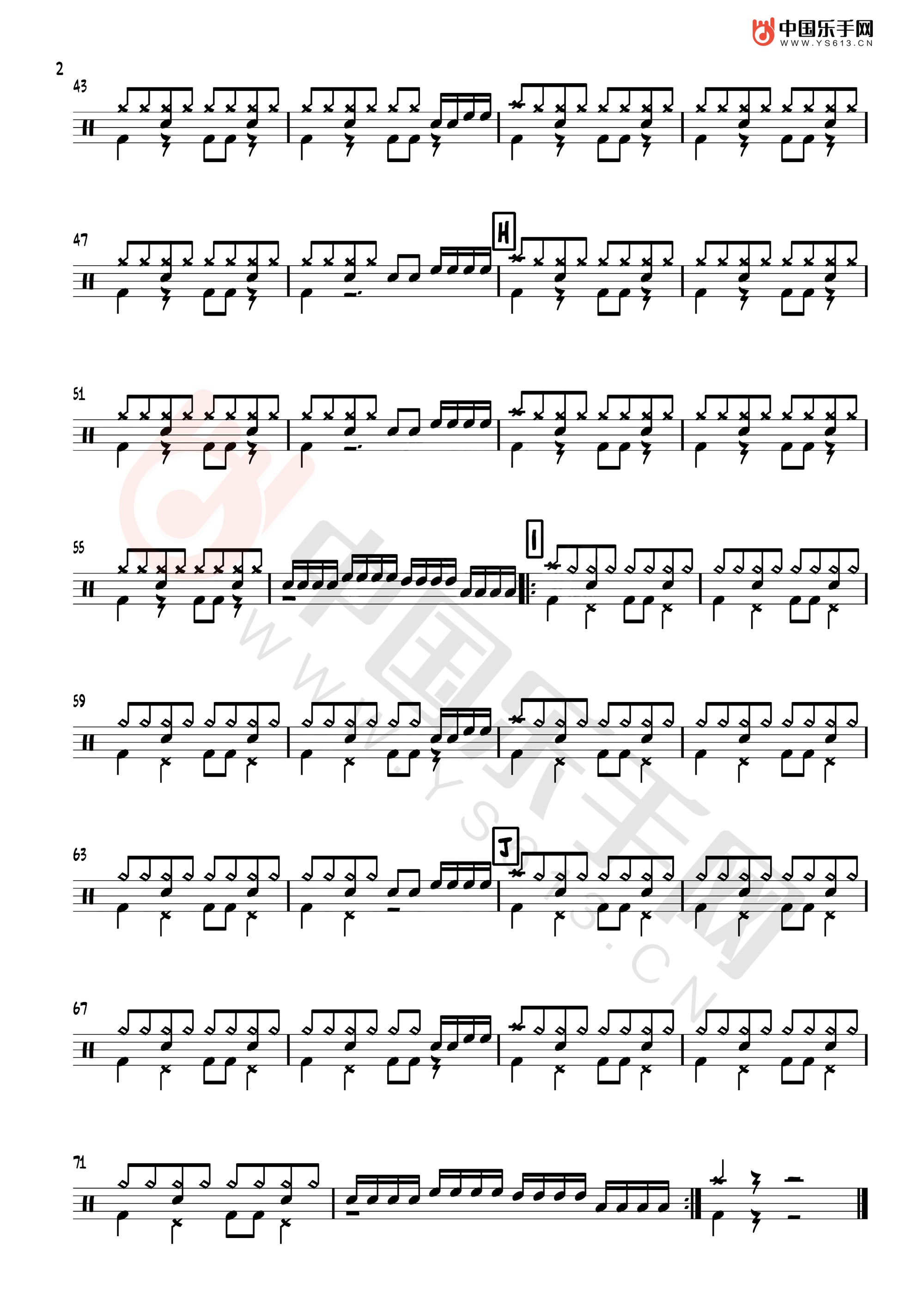 K. Masterpieces Despacito架子鼓爵士鼓谱【高清谱】