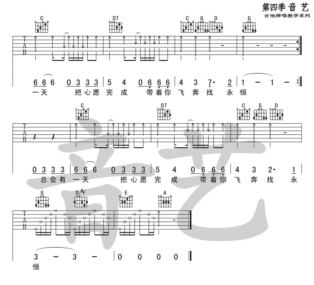 夜半歌声吉他谱六线谱原调F 张国荣