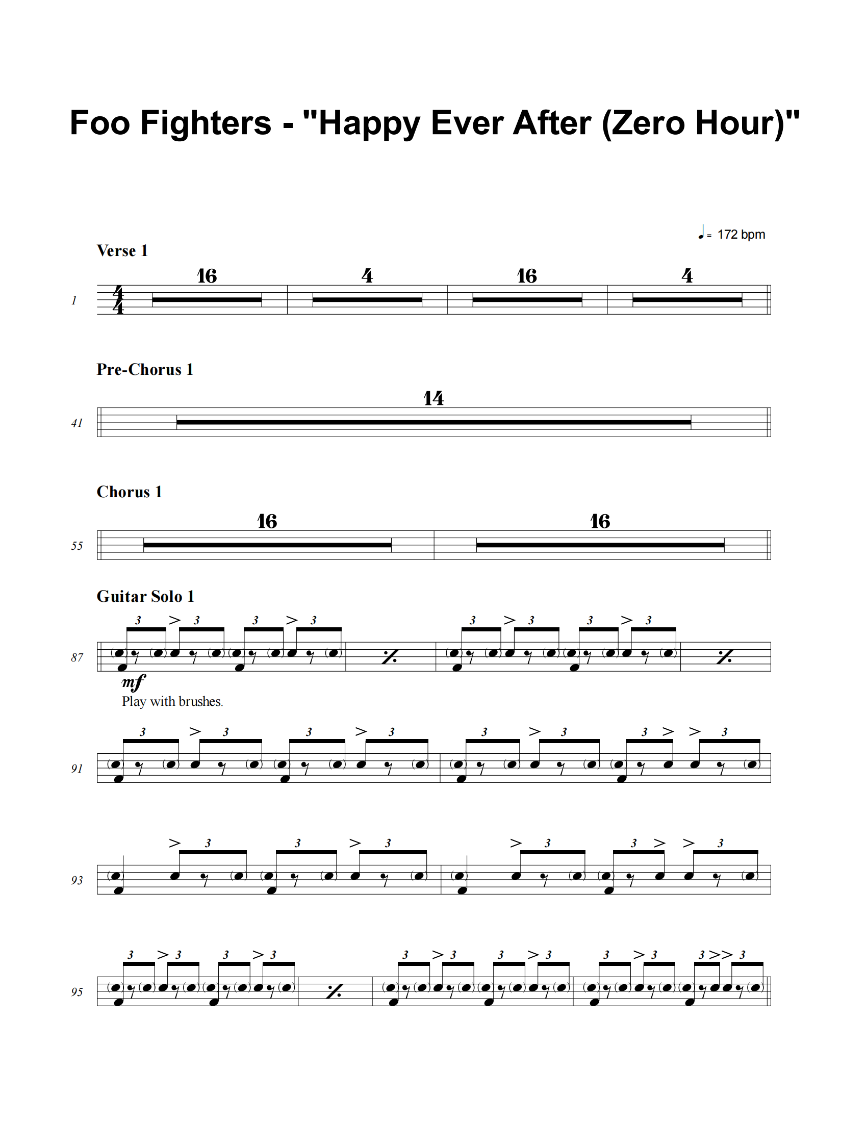 Happy Ever After 鼓谱 Foo Fighters《Happy Ever After 》(Zero Hou