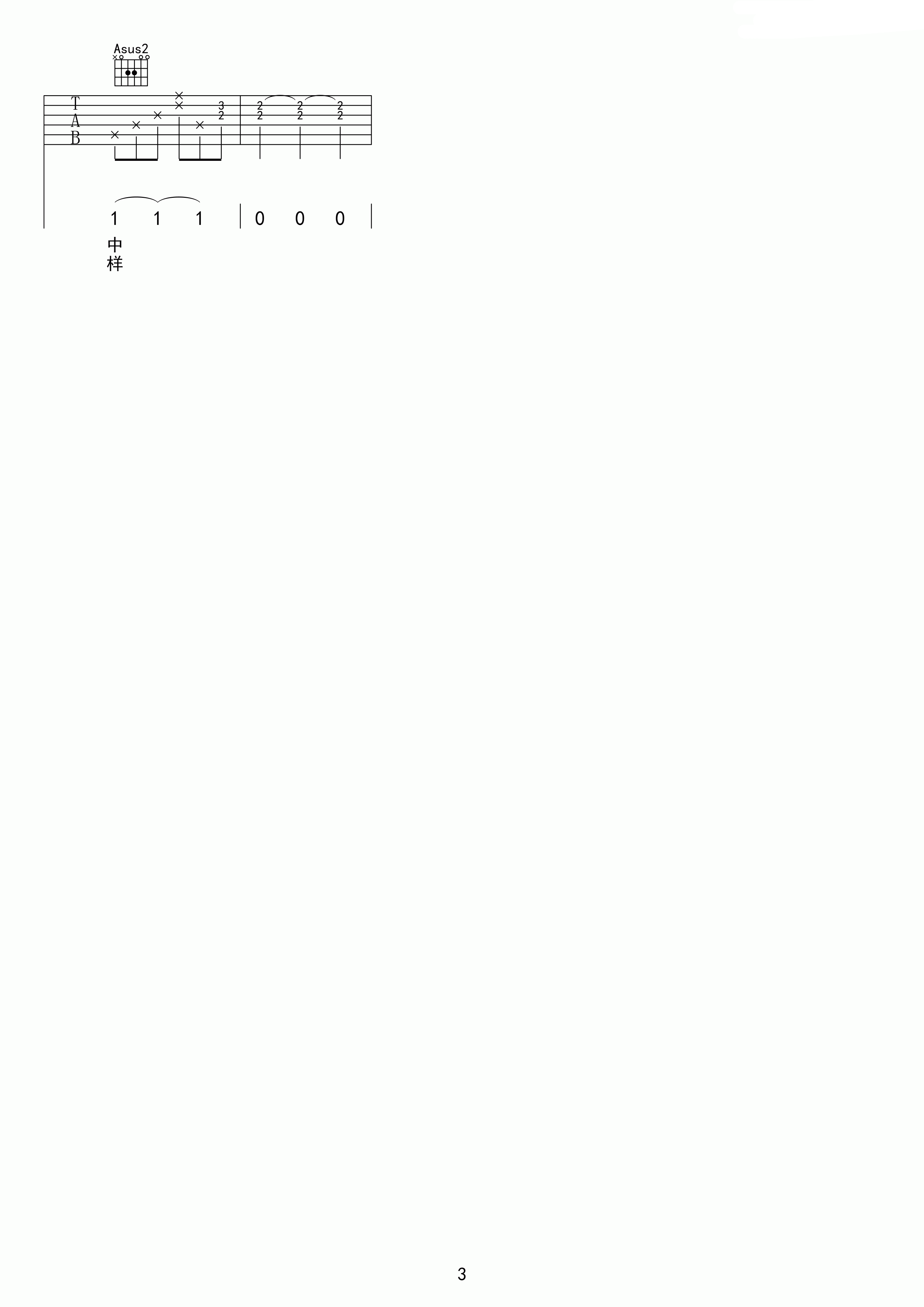 《六层楼》吉他谱六线谱A调_宋冬野