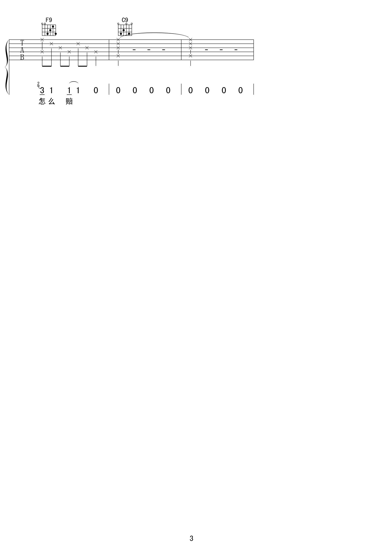 《天黑》吉他谱六线谱E调_阿杜