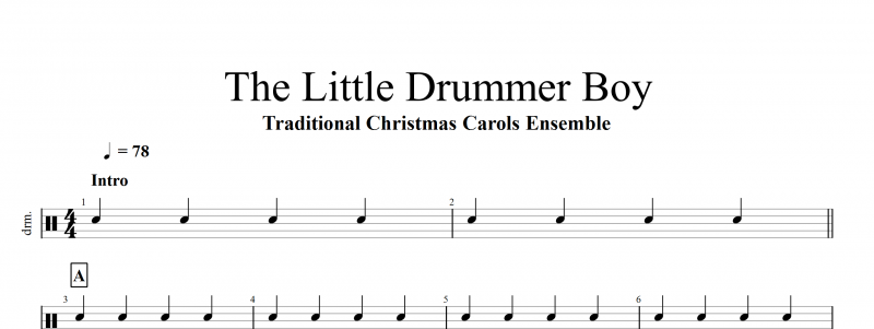 Traditional Christmas -The Little Drummer Boy架子鼓谱小鼓手男孩【圣诞主题】