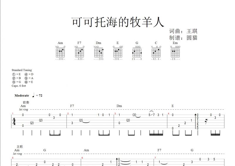 王琪-可可托海的牧羊人-完美指弹版独奏曲