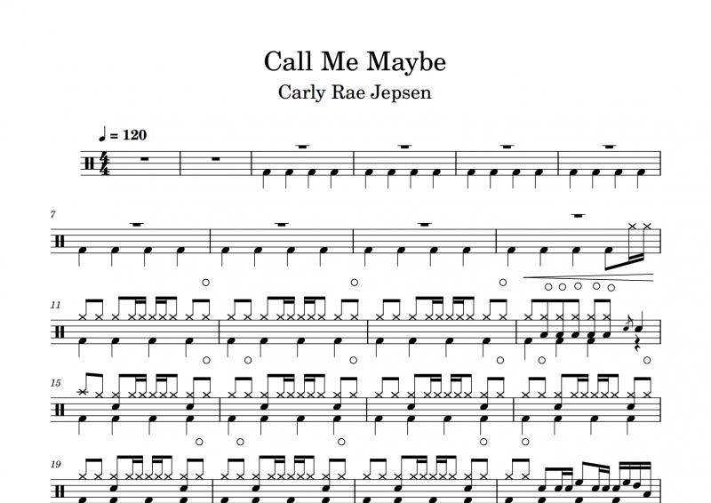 《Call Me Maybe》Carly Rae Jepsen鼓谱 