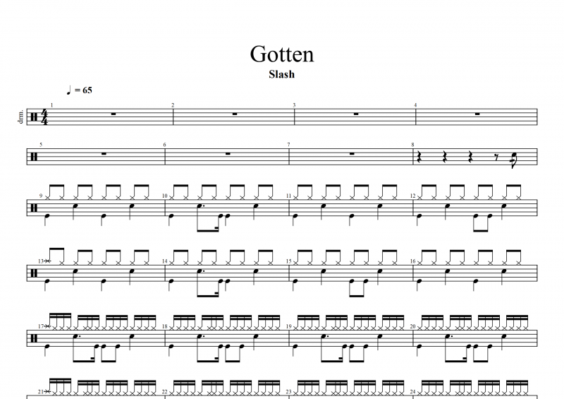 Slash/Adam Levine-Gotten架子鼓谱爵士鼓曲谱