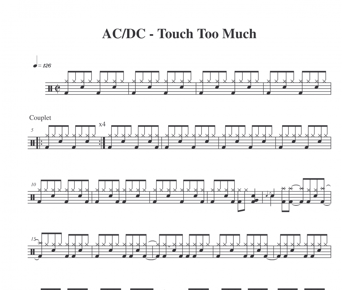 Whole Lotta Rosie鼓谱 AC/DC-Whole Lotta Rosie架子鼓谱