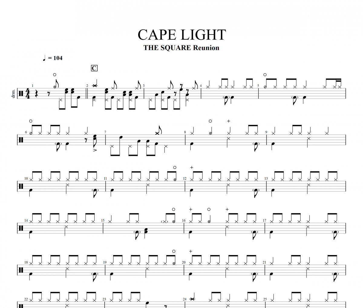 鼓文-CAPE LIGHT架子鼓谱爵士鼓曲谱