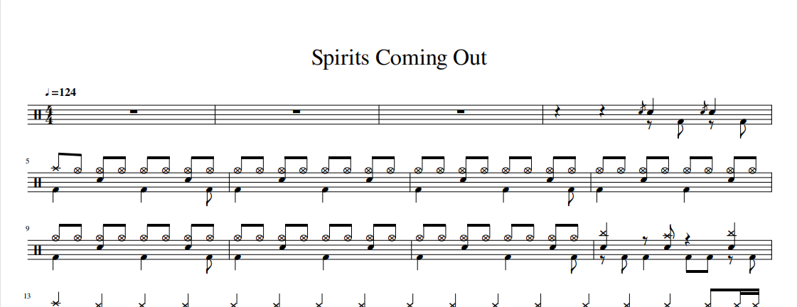 佚名 Spirits Coming Out架子鼓谱爵士鼓曲谱