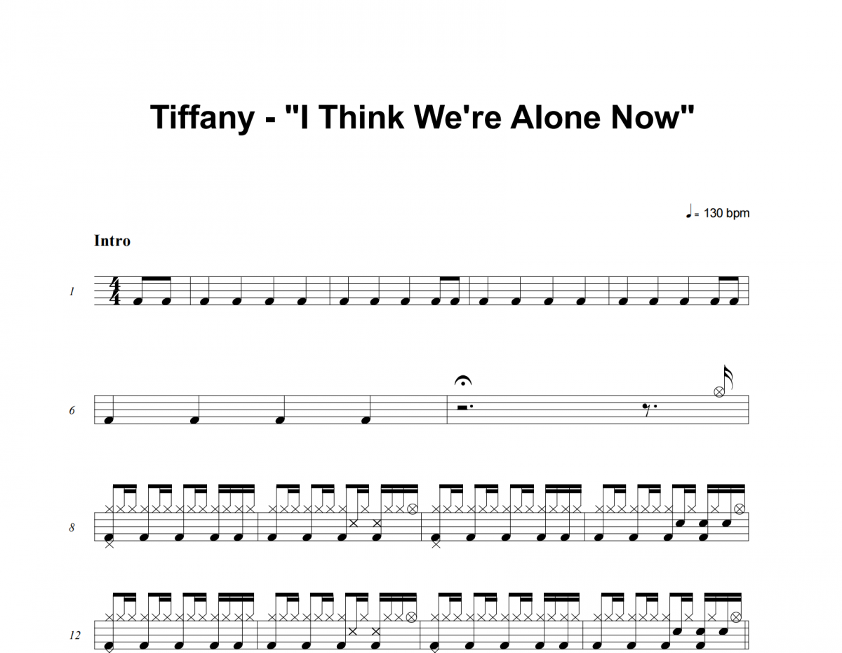 I Think We're Alone Now鼓谱 Tiffany《I Think We're Alone Now》架子