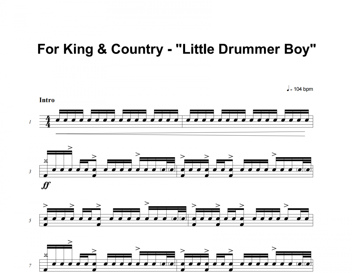 Little Drummer Boy鼓谱 For King & Country《Little Drummer Boy》架