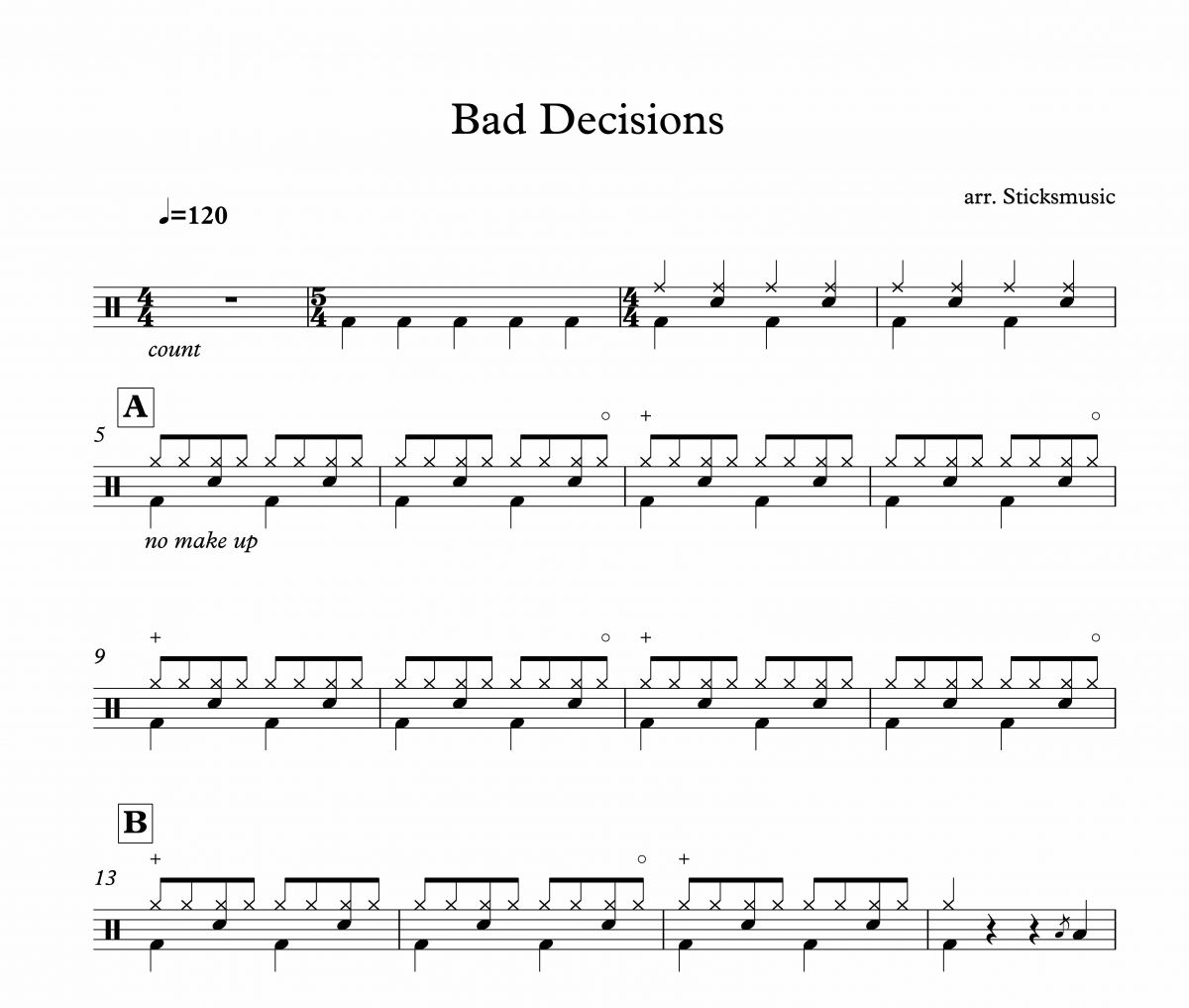 Bad Decisions鼓谱 Black Pink《Bad Decisions》架子鼓|爵士鼓|鼓谱