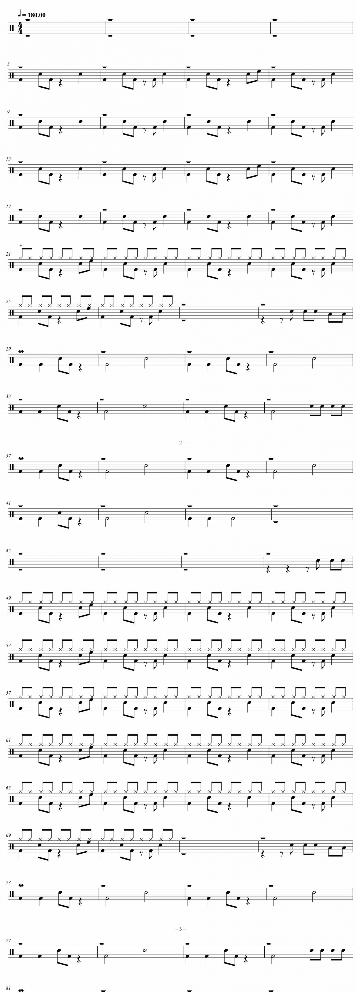 kiss you鼓谱 one direction《kiss you》架子鼓|爵士鼓|鼓谱