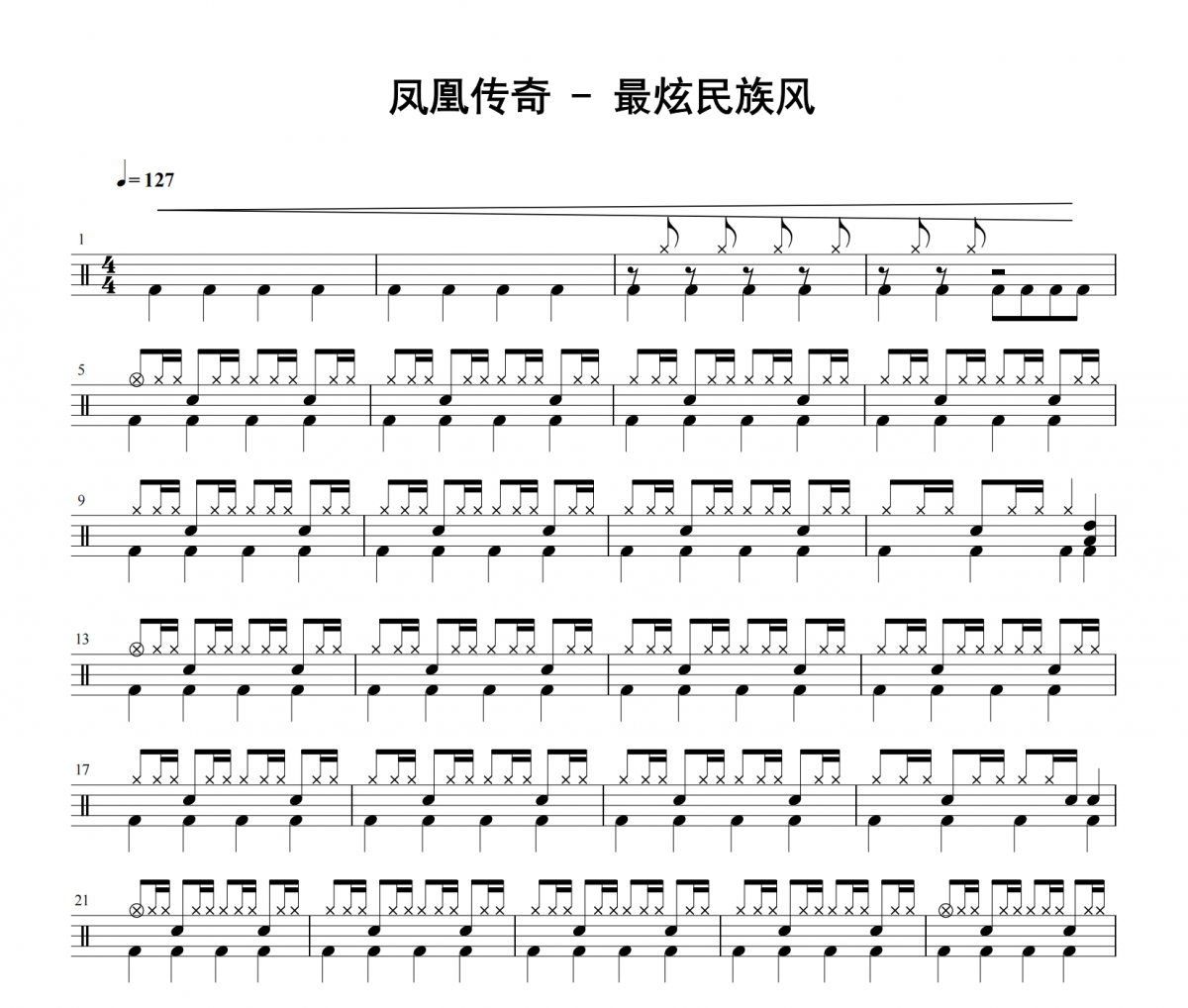 凤凰传奇《最炫民族风》架子鼓|爵士鼓|鼓谱 积极处世发布