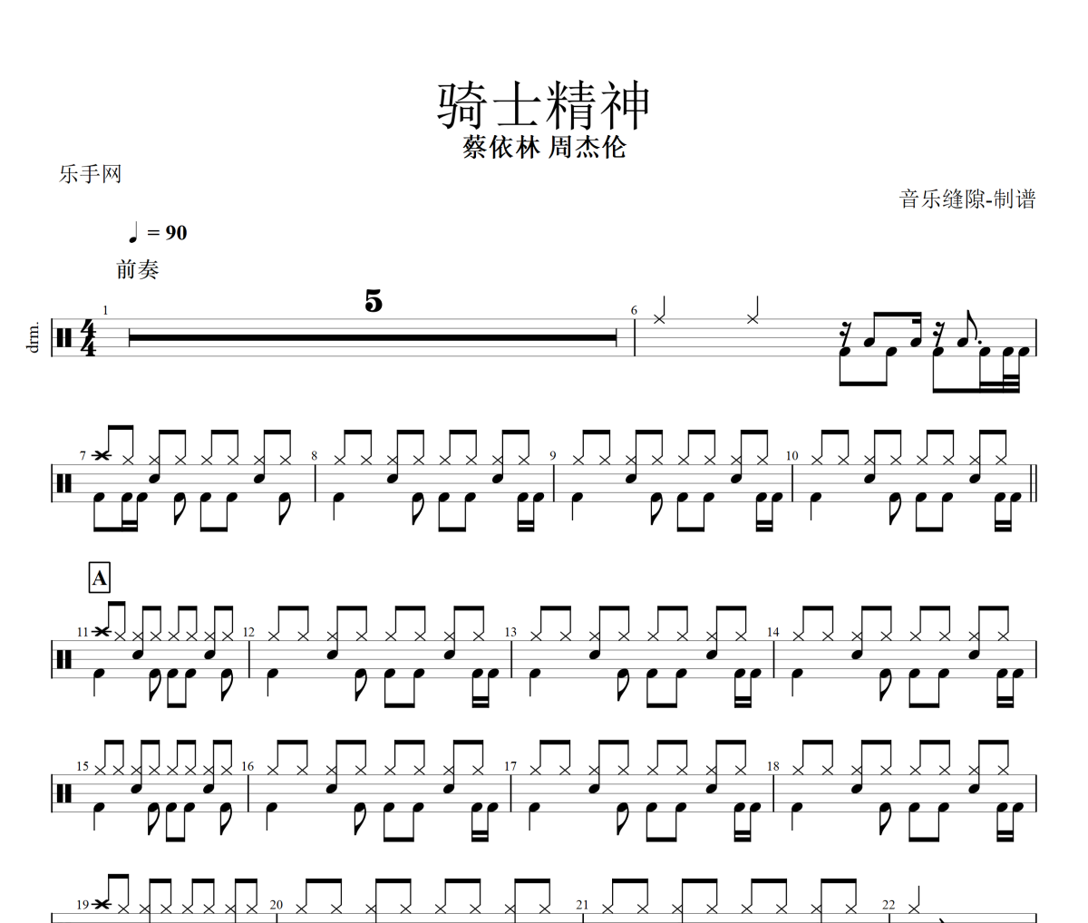 骑士精神鼓谱 蔡依林 周杰伦《骑士精神》架子鼓|爵士鼓|鼓谱+动态视频