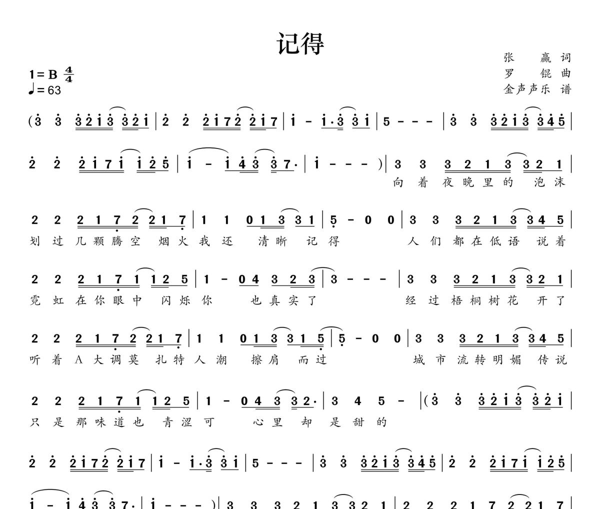 记得简谱 周深《记得》简谱+动态视频