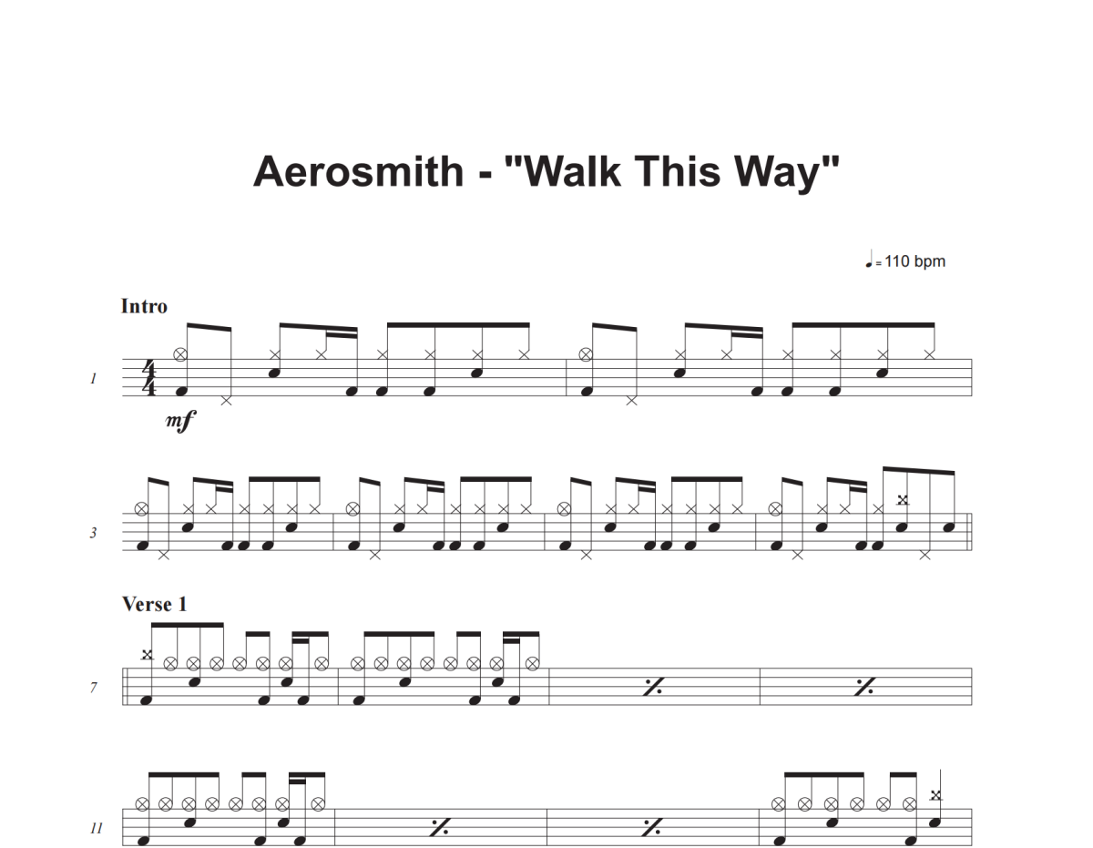Walk this Way鼓谱 Aerosmith《Walk this Way》爵士鼓谱