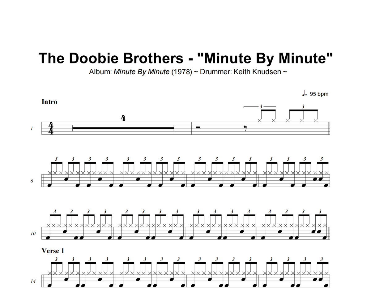 he Doobie Brothers《Minute By Minute》架子鼓|爵士鼓|鼓谱+动态视频