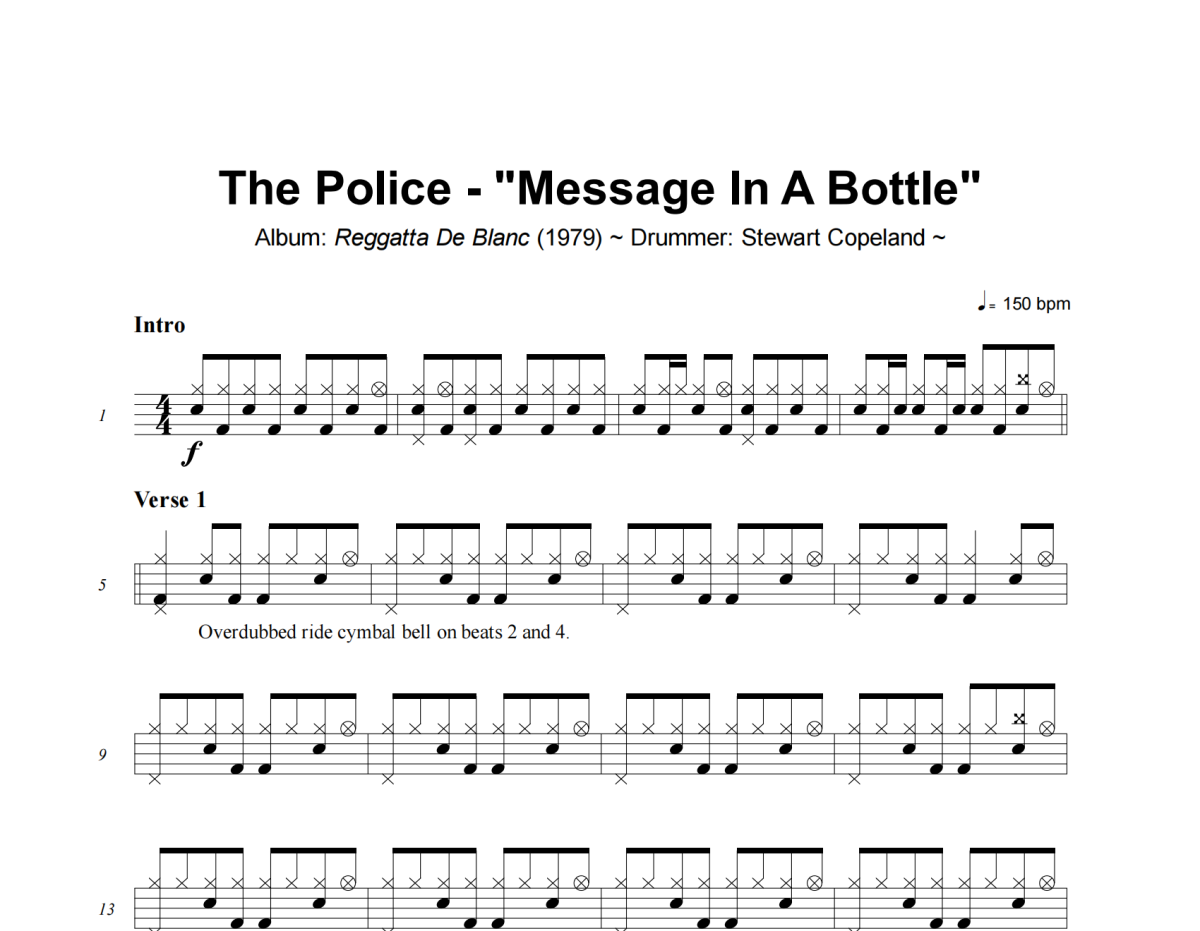 The Police-Message In A Bottle爵士鼓谱+动态视频