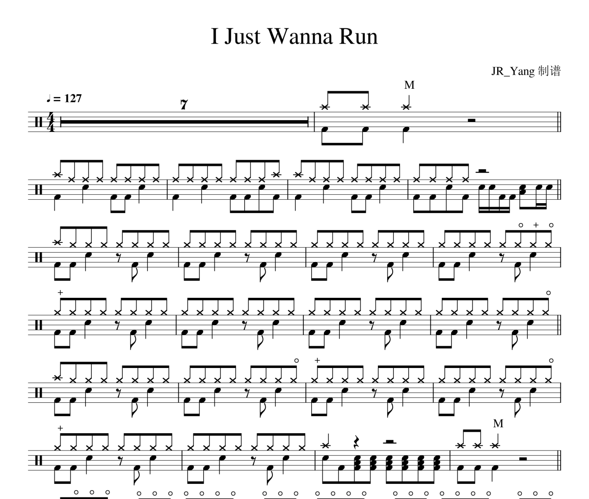 The Downtown Fiction《I Just Wanna Run》架子鼓|爵士鼓|鼓谱