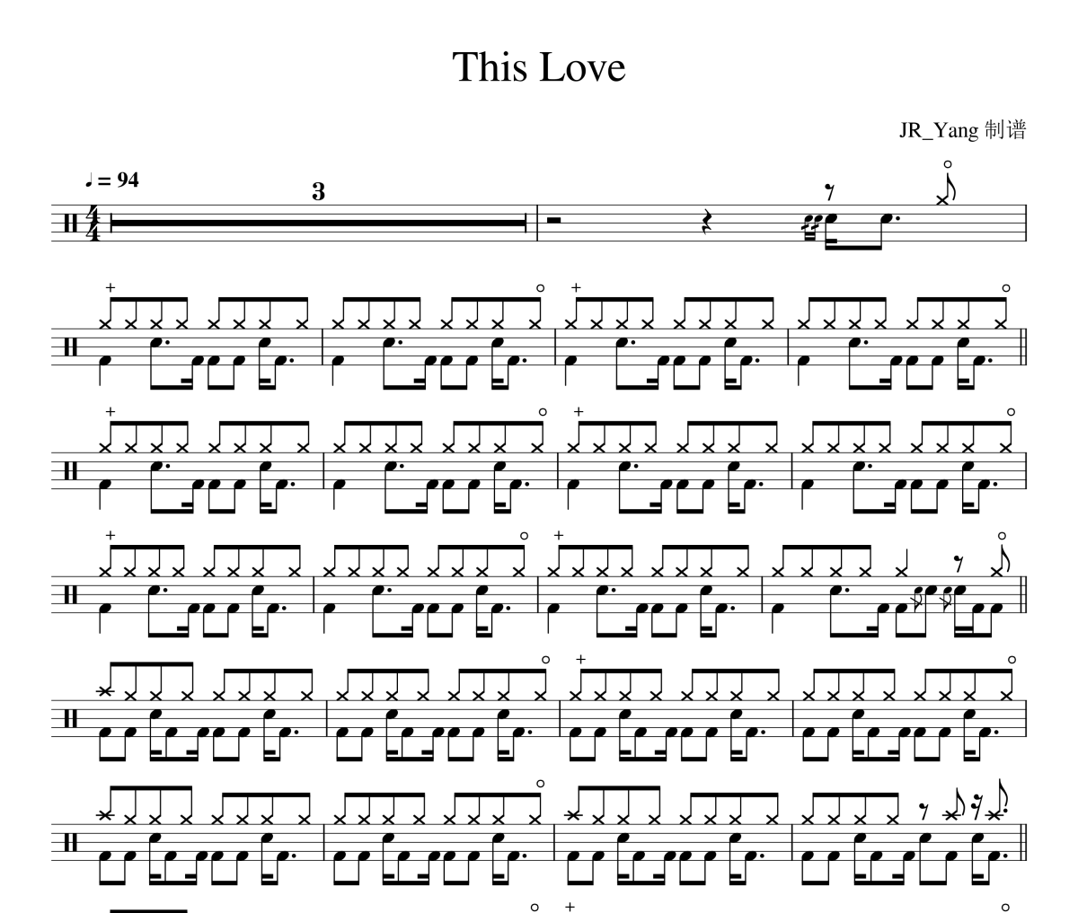 This Love鼓谱 Maroon 5-This Love架子鼓鼓谱