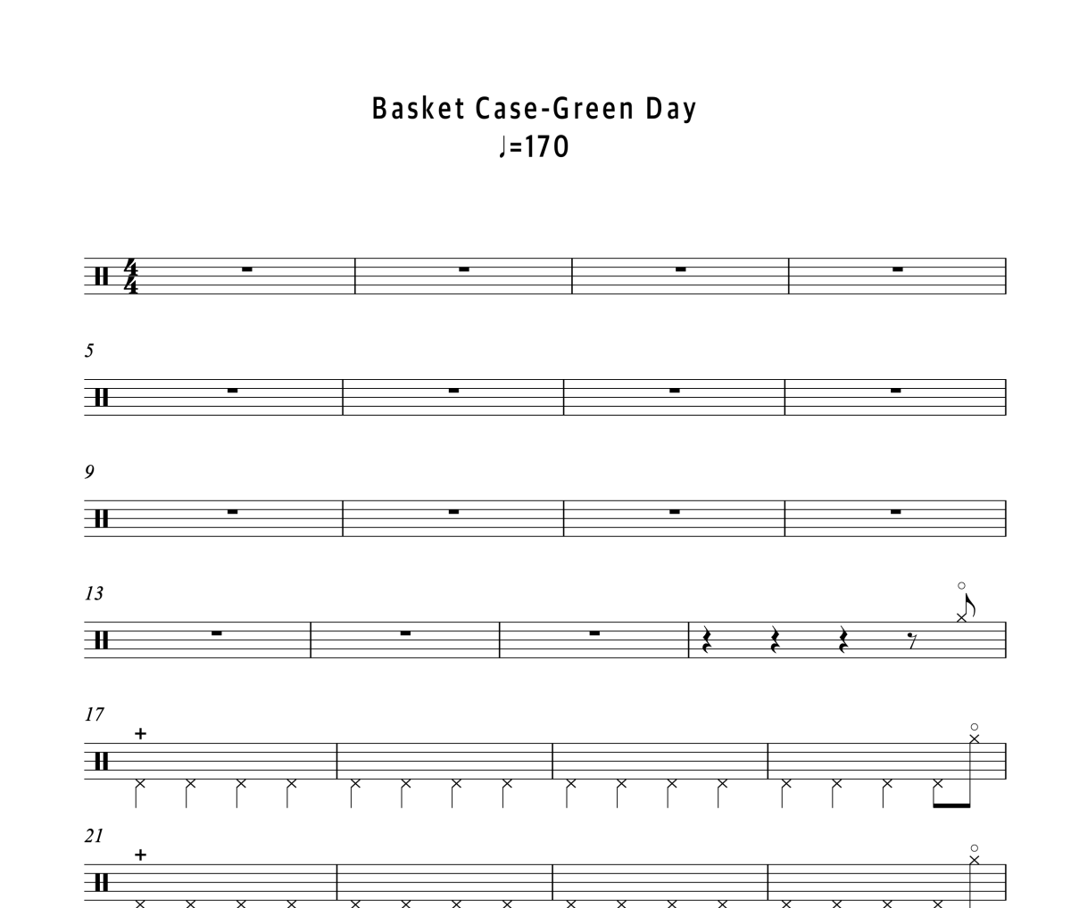 Basket Case鼓谱 Green Day-Basket Case鼓谱