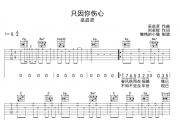 只因你伤心吉他谱 巫启贤-只因你伤心六线谱G调