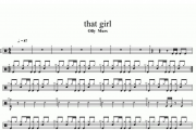that gril鼓谱 Olly Murs-that girl架子鼓谱