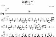 海阔天空鼓谱 左右乐队-海阔天空(双踩)架子鼓谱