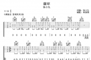 腐坏六线谱 张小九-腐坏吉他谱C调指法