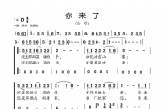你来了简谱 吴碧霞D调合唱