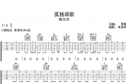 陈文非《孤独颂歌》吉他谱六线谱C调指法