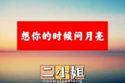 二小姐-想你的时候问月亮简谱B调