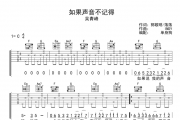 吴青峰《如果声音不记得》吉他谱弹唱谱