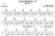 痛仰乐队《生命中最美丽的一天》原版吉他谱六线谱