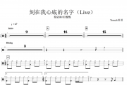 蔡依林/田馥甄《刻在我心底的名字》(Live)架子鼓|爵士鼓|鼓谱